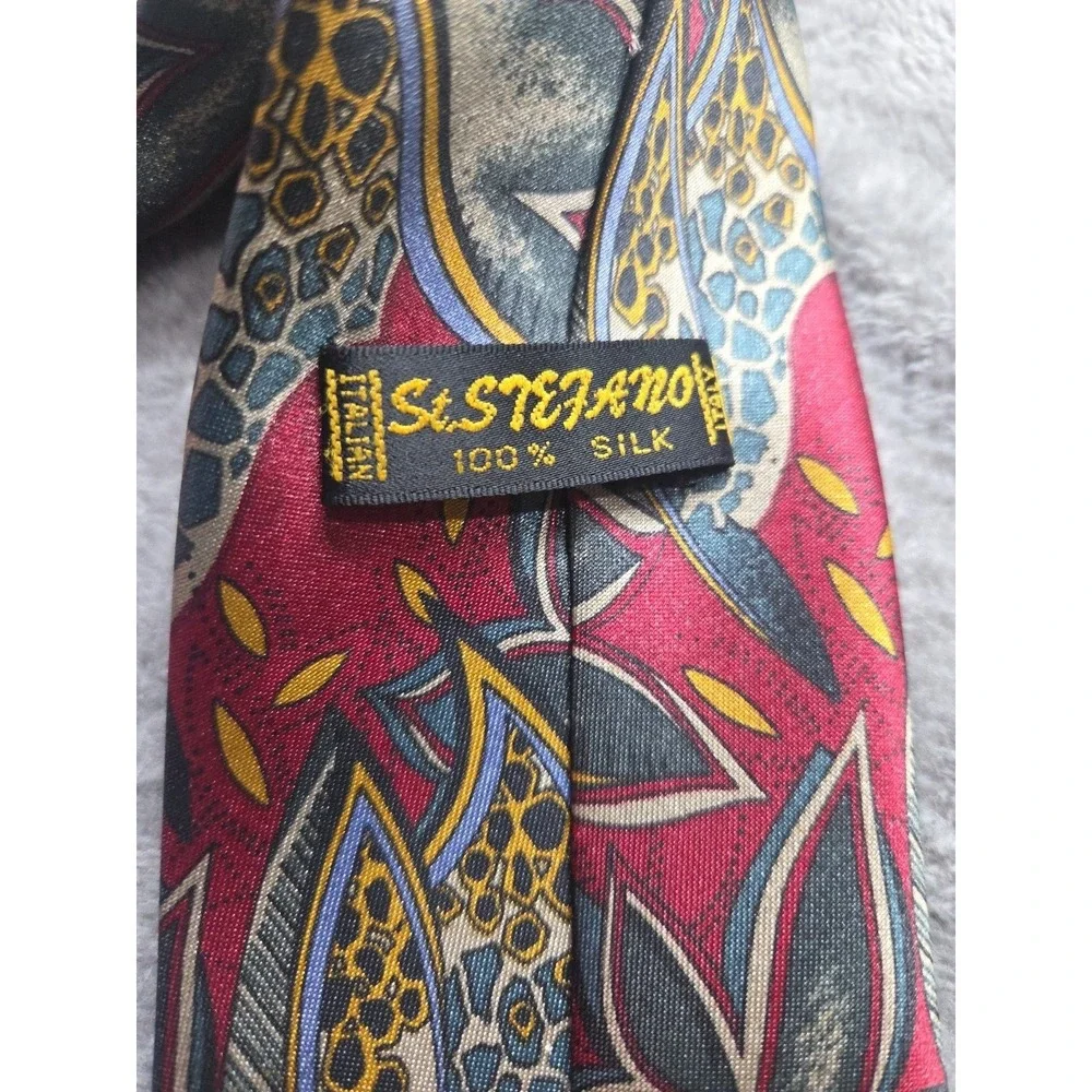St. Stefano Italian Silk Tie Necktie Classic 57 in Floral Red